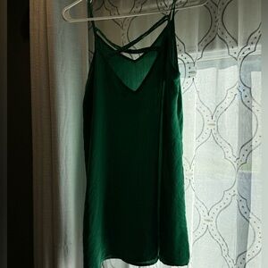 Green slip dress